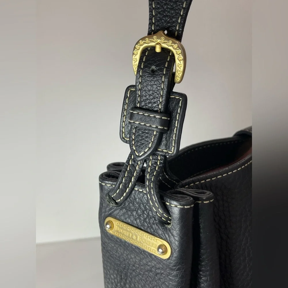 Dooney & Bourke Marchesa black pebbled leather medium gathered bag - Picture 7 of 15